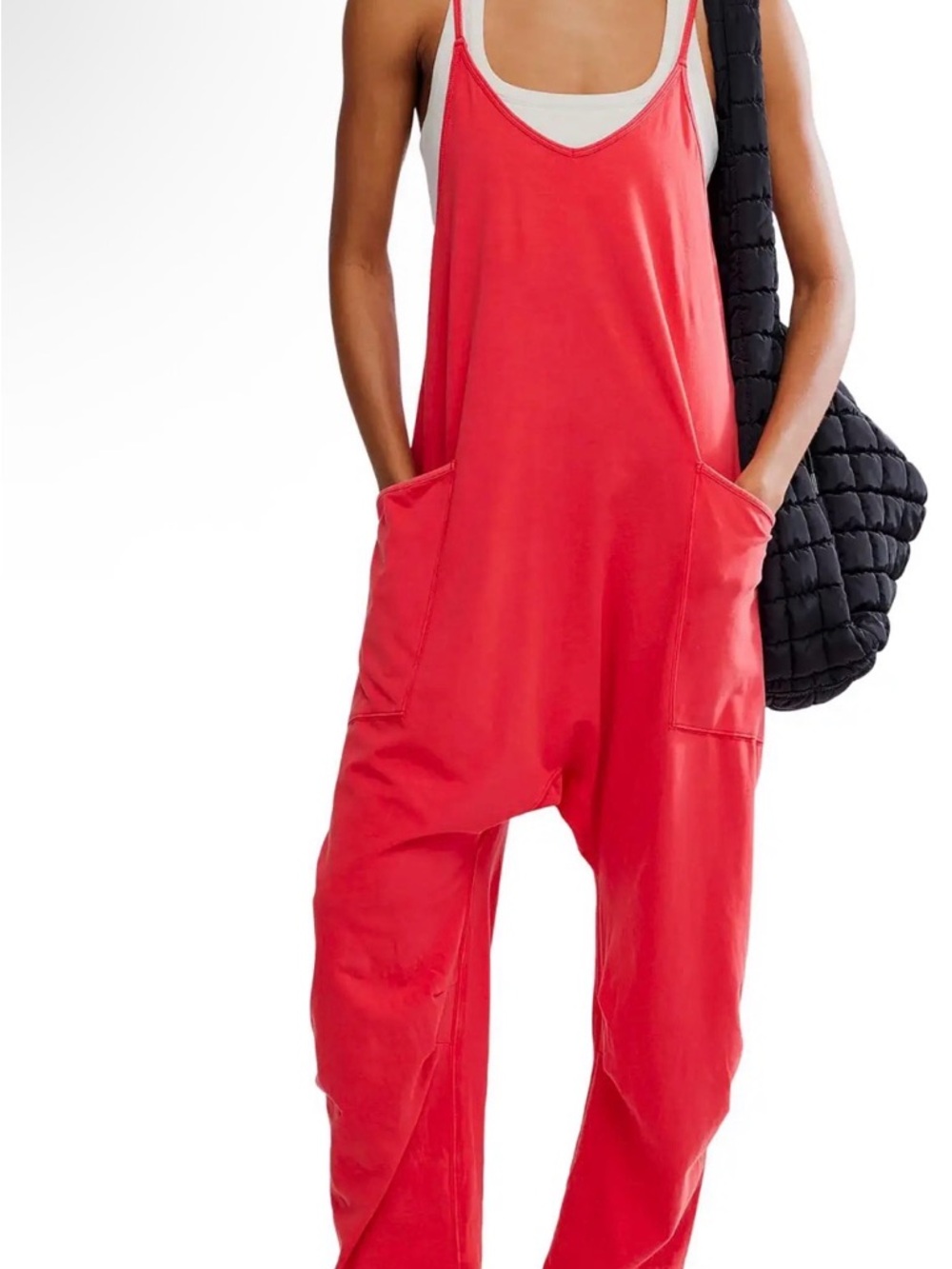 Free People Coral Red Winterberry  Romper Jumpsuit